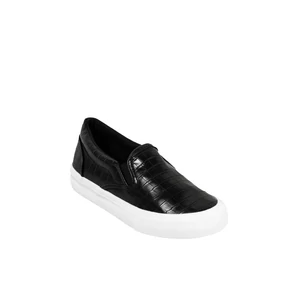 Fekete Színű Krokodil Mintás Slip-On