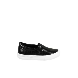 Fekete Színű Krokodil Mintás Slip-On