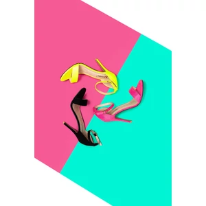 Pink Művelúr Tűsarkú Alkalmi Szandál