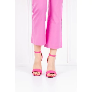 Pink Művelúr Tűsarkú Alkalmi Szandál