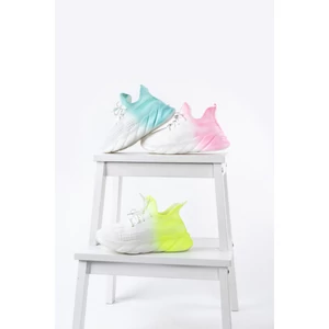 Fehér-Pink Színátmentes Textil Sneaker