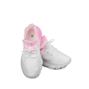 Fehér-Pink Színátmentes Textil Sneaker