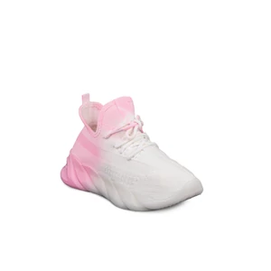 Fehér-Pink Színátmentes Textil Sneaker
