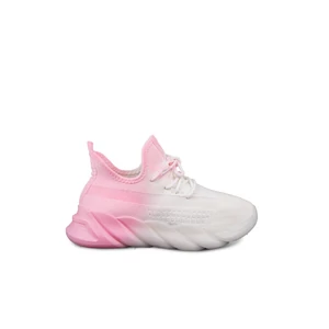 Fehér-Pink Színátmentes Textil Sneaker