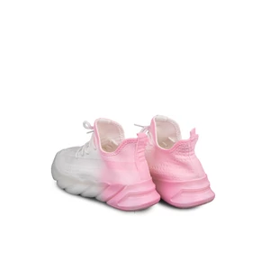 Fehér-Pink Színátmentes Textil Sneaker