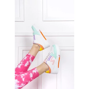 Pasztel Zöld Színű Platformos Női Sneaker