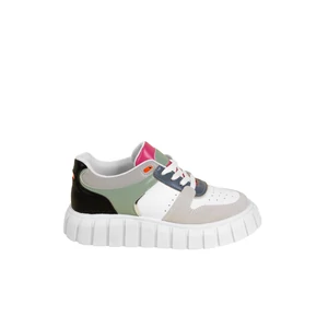 Zöld-Szürke Platformos Talpú Sneaker