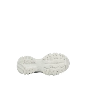 Bézs Csillogós Gumírozott Anyagú Platformos Sneaker