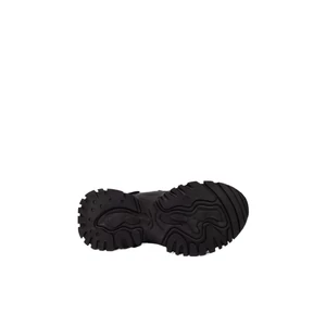 Fekete Platformos Fűzős Sneaker Csattal