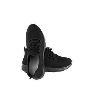 Fekete Fűzős Gumírozott Anyagú Sneaker