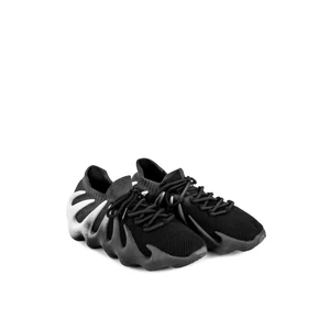 Fekete-Szürke Gumírozott Extra Rugalmas Talpú Sneaker