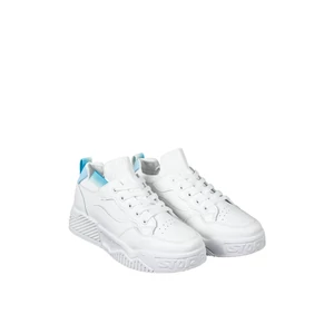 Kék-Fehér Műbőr Gumírozott Sneaker Textil Szárral