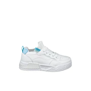 Kék-Fehér Műbőr Gumírozott Sneaker Textil Szárral