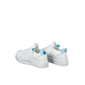 Kék-Fehér Műbőr Gumírozott Sneaker Textil Szárral