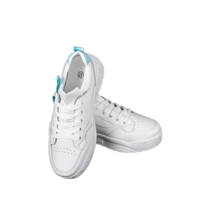 Kék-Fehér Műbőr Gumírozott Sneaker Textil Szárral