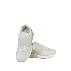 Bézs Műbőr Sneaker Pánttal Az Elején