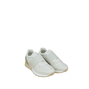 Bézs Műbőr Sneaker Pánttal Az Elején