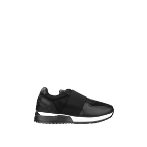 Fekete Műbőr Sneaker Pánttal Az Elején