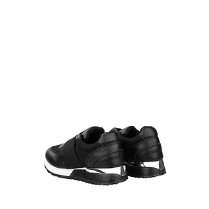 Fekete Műbőr Sneaker Pánttal Az Elején