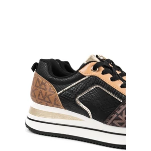 Mintás Sötétbarna-Fekete Műbőr Sneaker