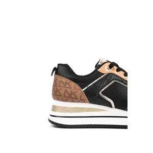 Mintás Sötétbarna-Fekete Műbőr Sneaker