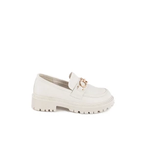 Platformos Talpú Bézs Női Loafer