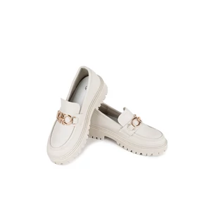 Platformos Talpú Bézs Női Loafer