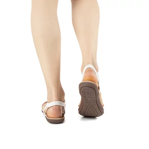 TREE Köves Gyöngyökkel Díszített Fehér Női Műbőr Szandál