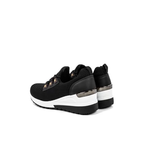 Rejtett Magassarkú Fekete Szövet Sneaker 