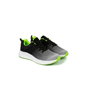 YES Szürke/Zöld Rugalmas Fűzős Férfi Sneaker Gumis Talppal