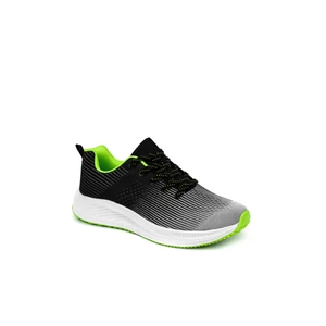 YES Szürke/Zöld Rugalmas Fűzős Férfi Sneaker Gumis Talppal