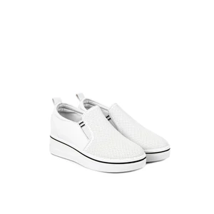 GOER Fehér Enyhén Magasított Talpú Női Sneaker 