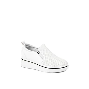 GOER Fehér Enyhén Magasított Talpú Női Sneaker 