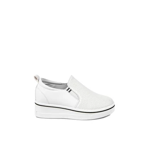 GOER Fehér Enyhén Magasított Talpú Női Sneaker 