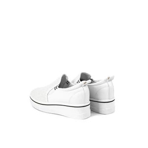GOER Fehér Enyhén Magasított Talpú Női Sneaker 