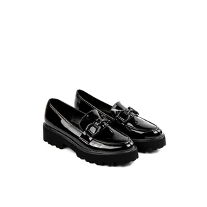 Comer Fekete Lakk Női Platform Loafer 