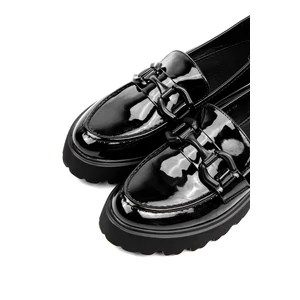 Comer Fekete Lakk Női Platform Loafer 