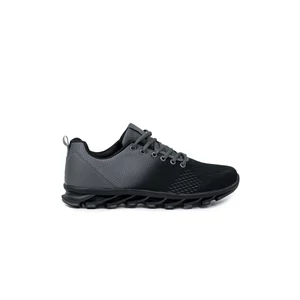 LIAO Fekete/Szürke Rugalmas Fűzős Férfi Sneaker Gumis Talppal
