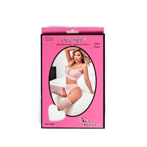 Ollike Fehér Necc És Csipke Áttetsző Bodystocking 