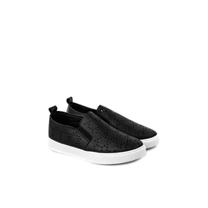 Bosido Fekete Lyukacsos Műbőr Slip-On