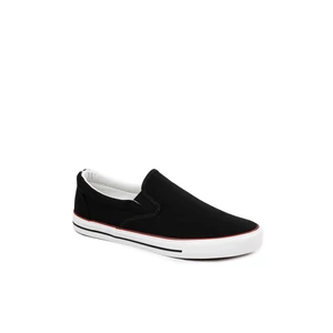Yes Mile Fekete Vászon Férfi Slip-On 