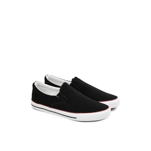 Yes Mile Fekete Vászon Férfi Slip-On 