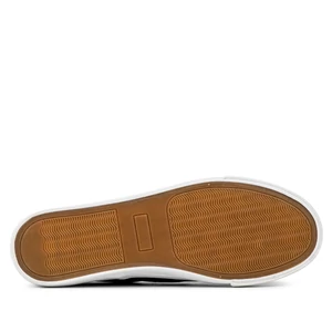 Fekete fehér talpú belebújós slip-on félcipő