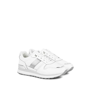 Fehér Műbőr Fűzős Sneaker
