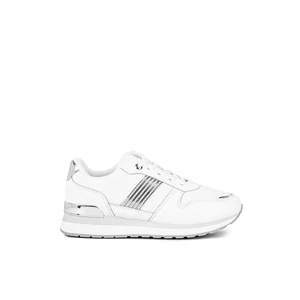 Fehér Műbőr Fűzős Sneaker