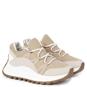Bézs Fűzős Női Sneaker