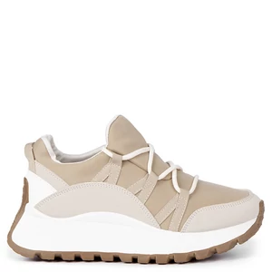 Bézs Fűzős Női Sneaker