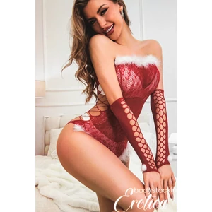 Ollike Mikulás Témájú Piros Bodystocking