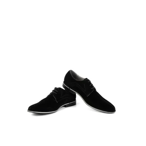 Goer Fekete Férfi Fűzős Művelúr Elegáns Alkalmi Cipő