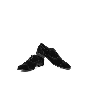 Goer Fekete Férfi Fűzős Művelúr Elegáns Alkalmi Cipő